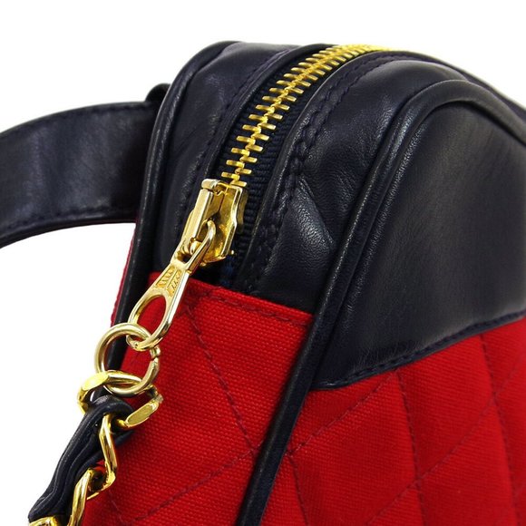 Authentic CHANEL Quilted CC BUM Belt Bag 1747838 Purse Bi-Color Canvas Leather - Picture 7 of 12